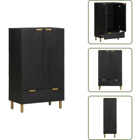vidaXL Buffet noir 60x33x100 cm bois d'ingénierie