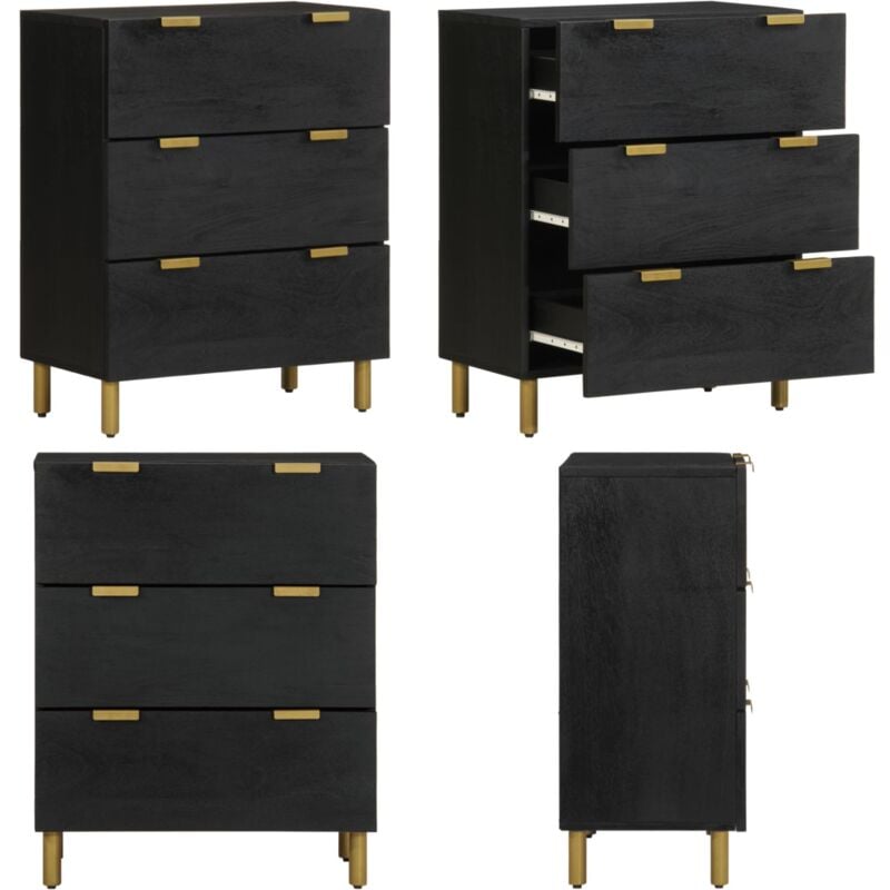 Vidaxl - Buffet noir 60x33x75 cm bois d'ingénierie