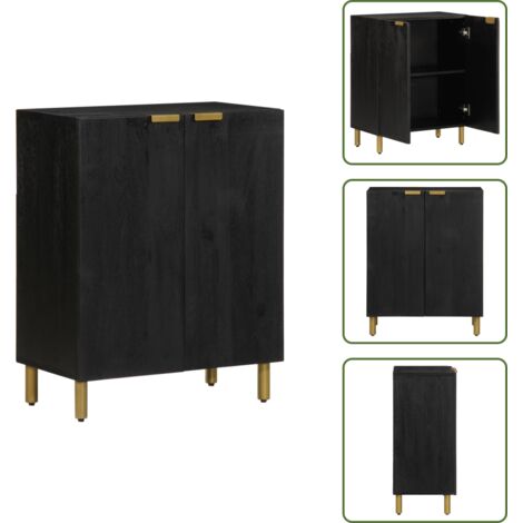 vidaXL Buffet noir 60x33x75 cm bois d'ingénierie