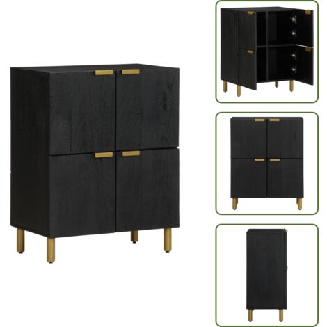 vidaXL Buffet noir 60x33x75 cm bois d'ingénierie