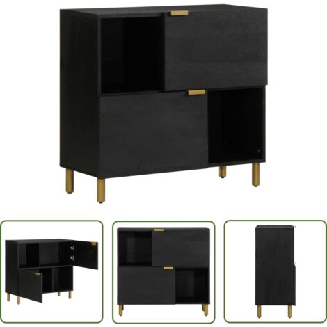 vidaXL Buffet noir 80x33x75 cm bois d'ingénierie