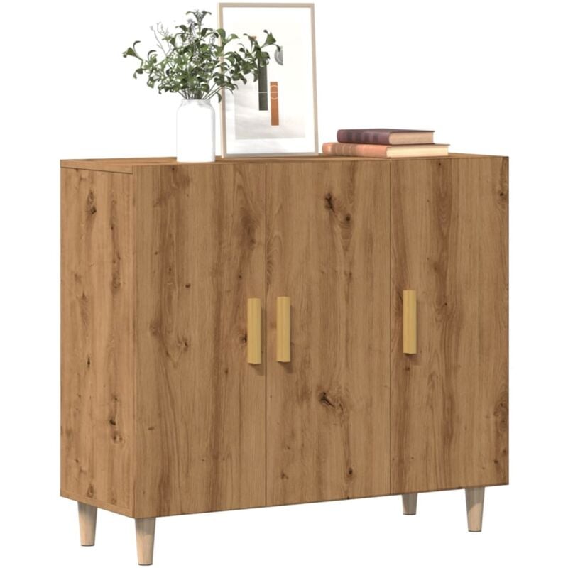 Vidaxl - Buffet chêne artisanal 90x34x80 cm bois d'ingénierie