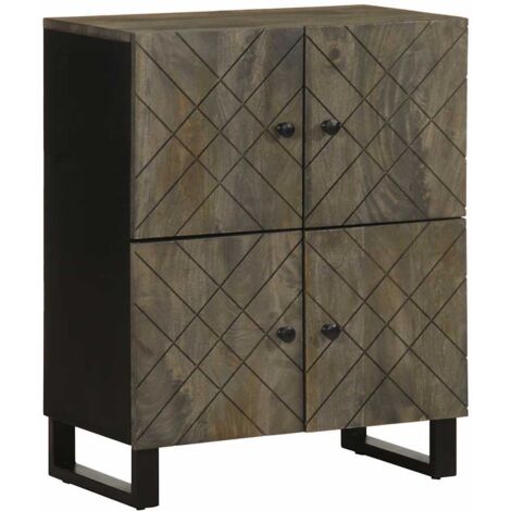 vidaXL Buffet Schwarz Massivholz Mango 60x33x75 cm
