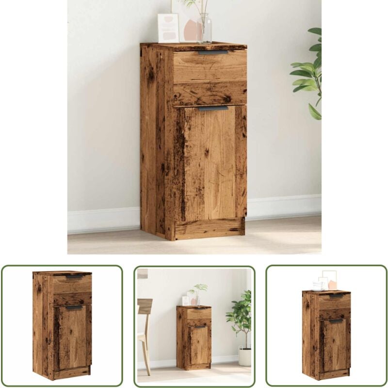 The Living Store - vidaXL Buffet vieux bois 30x30x70 cm bois d'ingénierie