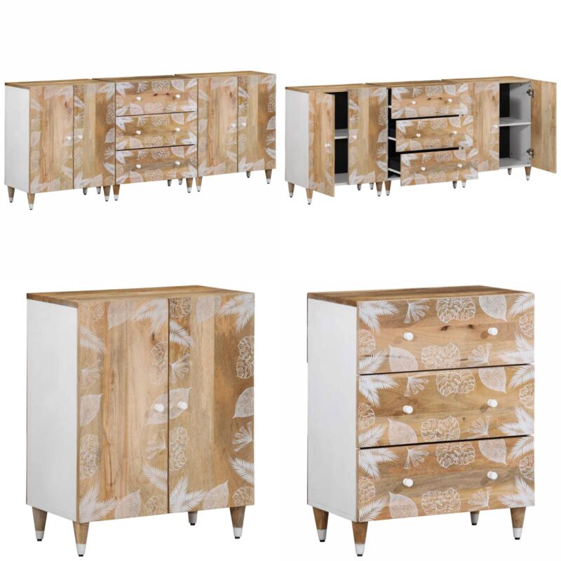 Vidaxl - Buffets 3 pcs 60x33,5x75 cm bois de manguier massif