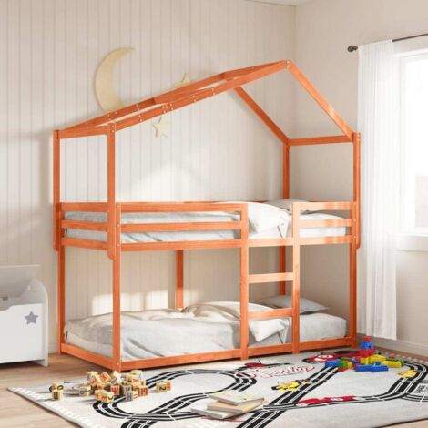 vidaXL Bunk Bed without Mattress Wax Brown 90x200 cm Solid Wood Pine