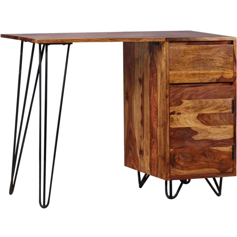 Vidaxl - Bureau avec 1 tiroir et 1 armoire Bois massif de Sesham