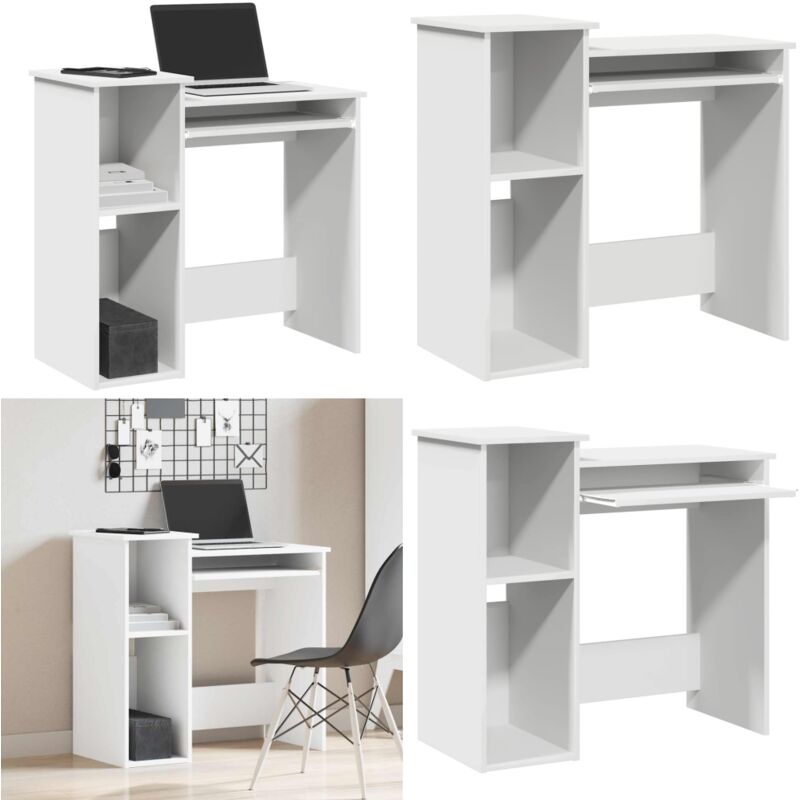 Vidaxl - Bureau avec étagères blanc 84x40x78 cm bois d'ingénierie