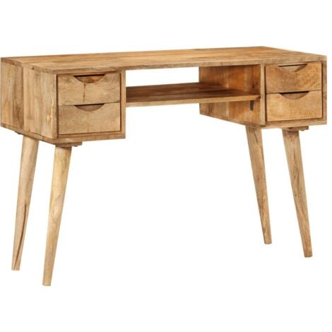 vidaXL Bureau avec tiroirs 110x47x76 cm bois de manguier solide