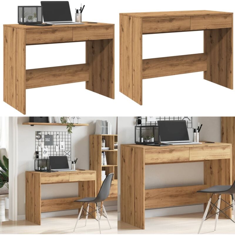 Vidaxl - Bureau chêne artisanal 101x50x76,5 cm bois d'ingénierie