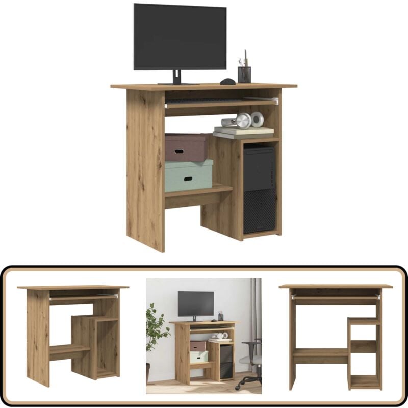Vidaxl - Bureau chêne artisanal 80x45x74 cm bois d'ingénierie