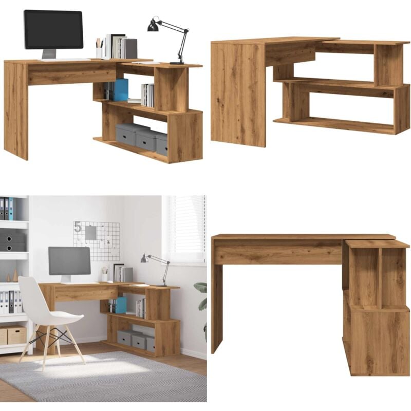 Vidaxl - Bureau d'angle chêne artisanal 200,5x50x76 cm bois d'ingénierie