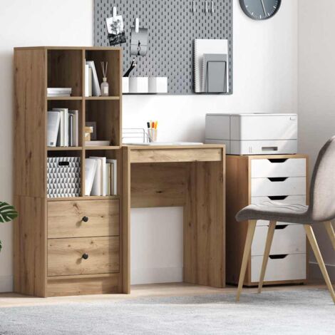 Vidaxl – Bureau droit en bois d'ingénierie 60 x 40 x 76 cm – Surface lisse pour ordinateur – Compartiment de rangement intégré – Design moderne