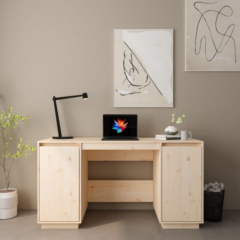 Bureau 140x50x75 cm bois massif de pin vidaXL