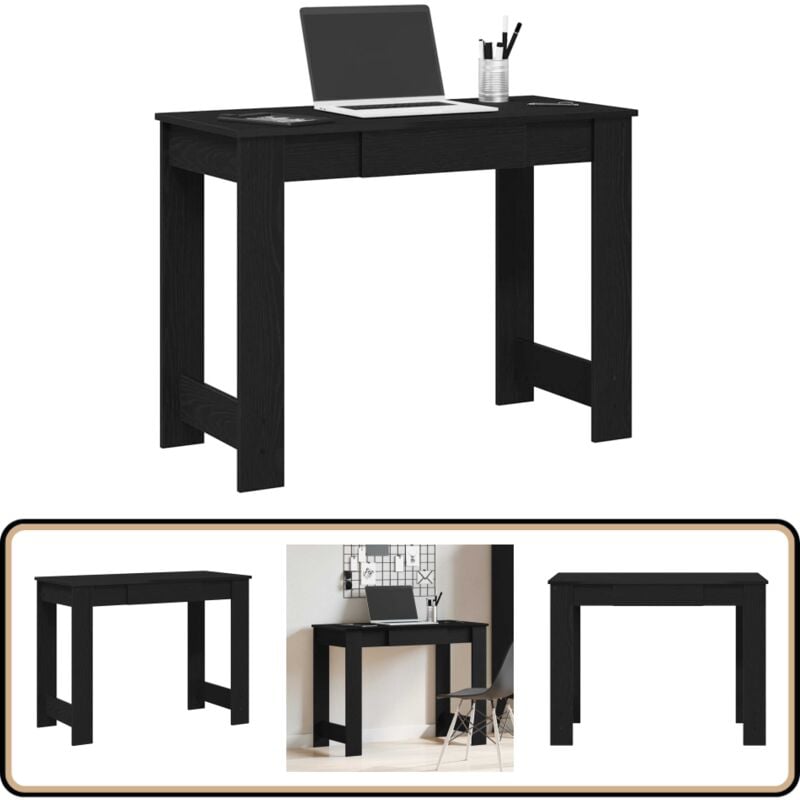 Vidaxl - Bureau noir 100x45x75 cm bois d'ingénierie