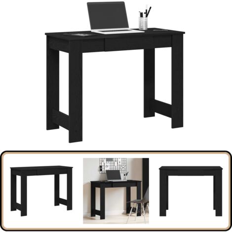 vidaXL Bureau noir 100x45x75 cm bois d'ingénierie