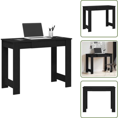 vidaXL Bureau noir 100x45x75 cm bois d'ingénierie