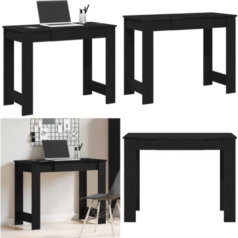 vidaXL Bureau noir 100x45x75 cm bois d'ingénierie