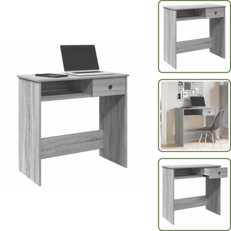 vidaXL Bureau sonoma gris 80x40x75 cm bois d'ingénierie