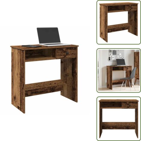vidaXL Bureau style vieux bois 80x40x75 cm bois d'ingénierie