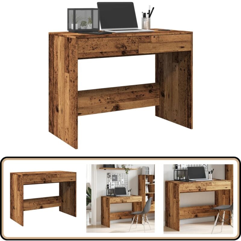 Vidaxl - Bureau vieux bois 101x50x76,5 cm bois d'ingénierie