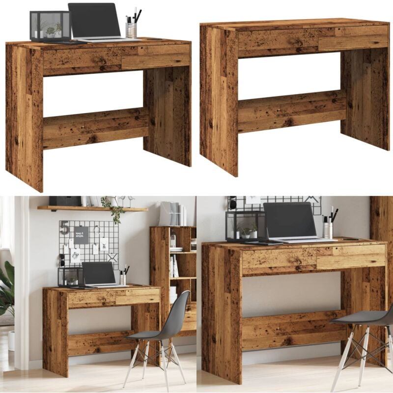Vidaxl - Bureau vieux bois 101x50x76,5 cm bois d'ingénierie
