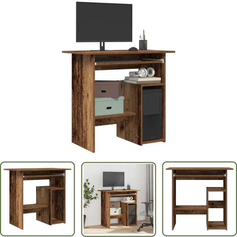 The Living Store - vidaXL Bureau vieux bois 80x45x74 cm bois d'ingénierie