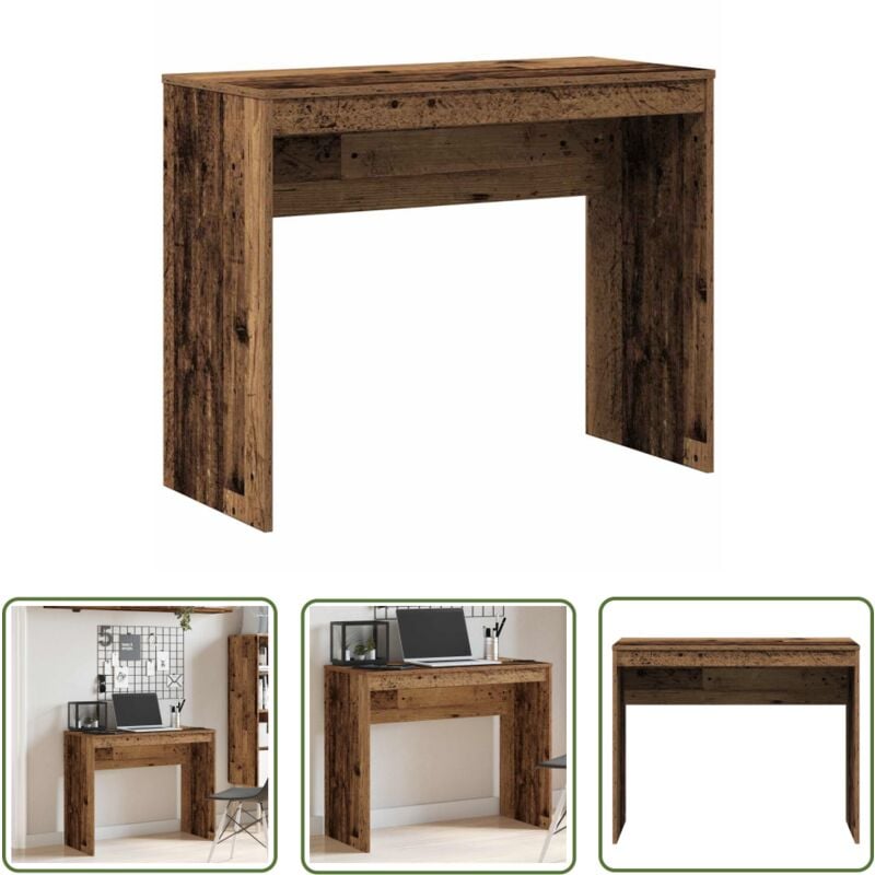 The Living Store - vidaXL Bureau vieux bois 90x40x72 cm bois d'ingénierie
