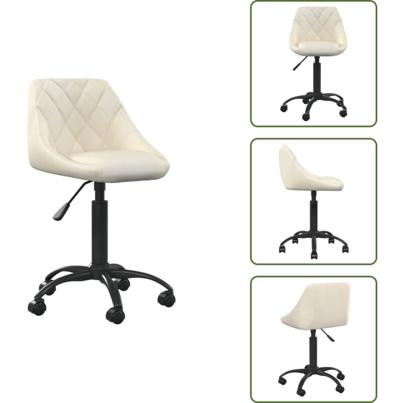 Vidaxl Beige Bürostuhl Creme Samt
