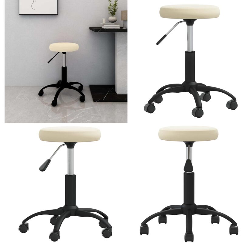 Vidaxl Beige Bürostuhl Drehbar Creme Samt
