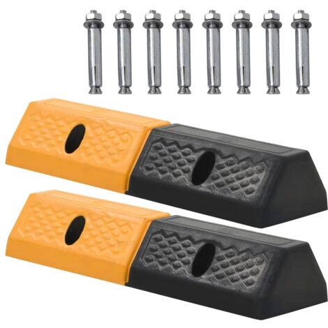 Vidaxl – Butoirs de stationnement 2 pcs caoutchouc 49 x 15 x 9 cm – Antidérapants pour garages et parkings – Montage facile avec vis incluses