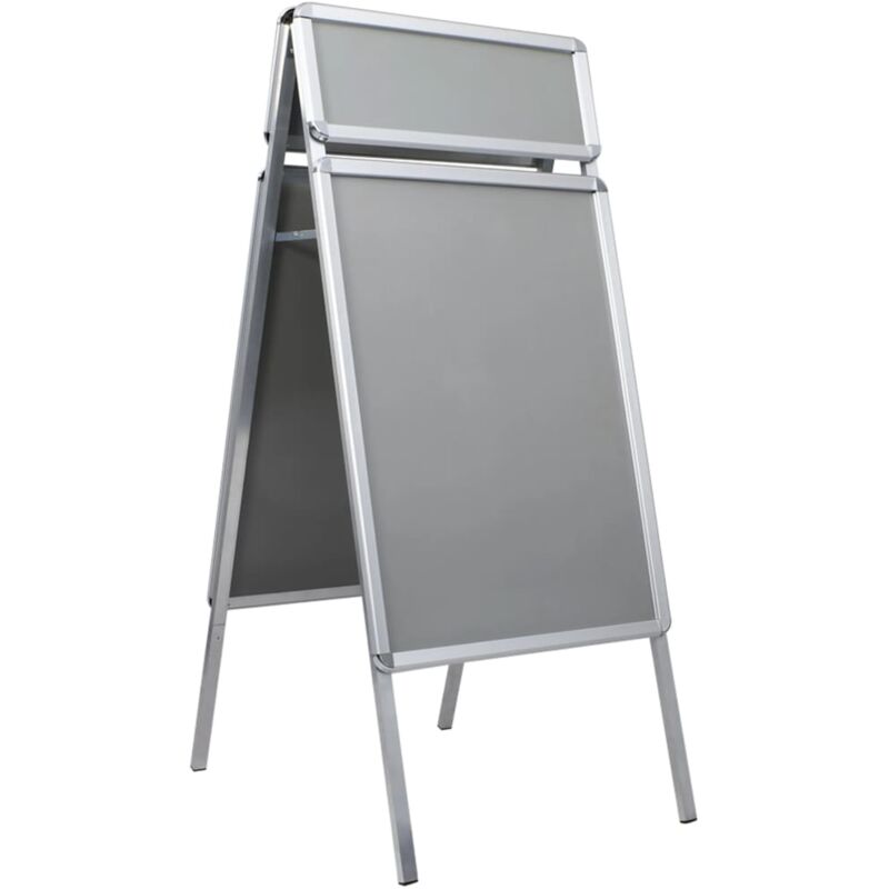 

vidaXL Caballete para Carteles Publicitarios A1 Aluminio con Cabecera - Plateado