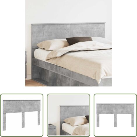 vidaXL Cabecera gris concreto -  Cabecero Gris Concreto 160 cm Madera contrachapada