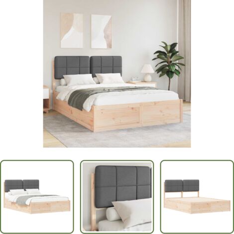 vidaXL Cabecera tapizada -  Estructura de Cama con Cabecera Tapizada Gris oscuro