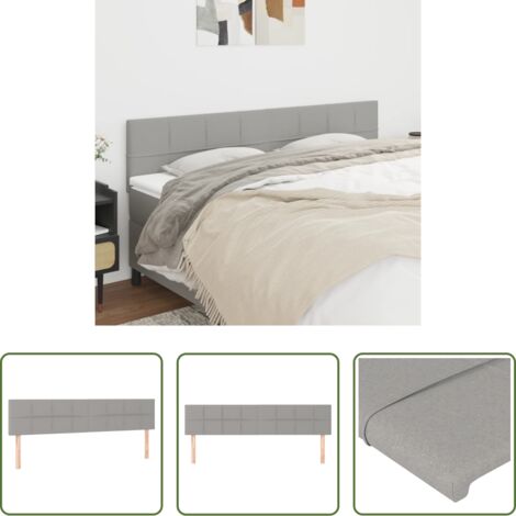 vidaXL Cabeceras modulares -  Cabeceros tela gris claro 200x5x78/88 cm
