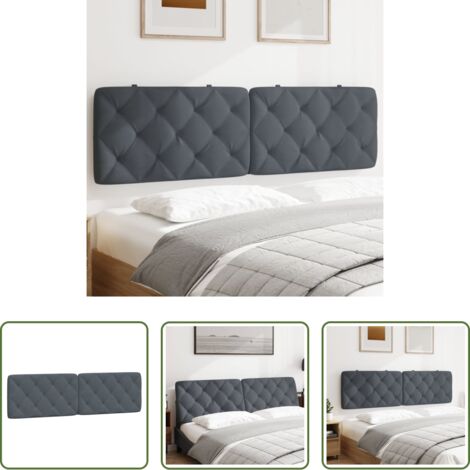 vidaXL Cabecero acolchado -  Cabecero de cama acolchado terciopelo gris oscuro 180 cm