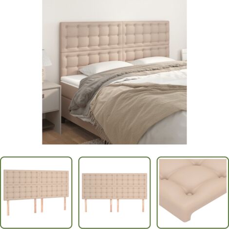 vidaXL Cabecero ajustable - Cabecero Capuchino 200x5x118/128 cm Piel Sintética
