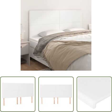 vidaXL Cabecero ajustable -  Cabecero de cama blanco 200x5x118/128 cm piel sintética