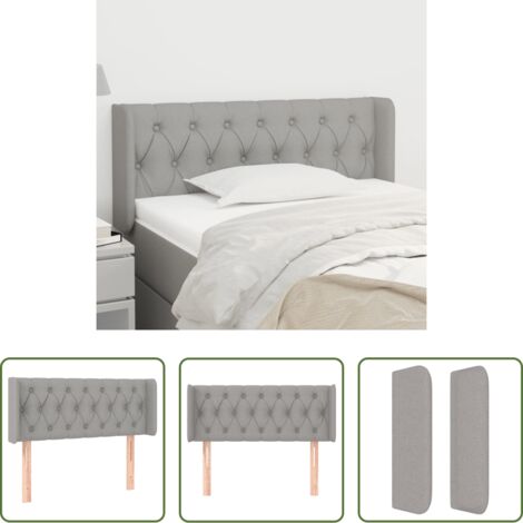 vidaXL Cabecero ajustable -  Cabecero de tela gris claro 103x16x78/88 cm