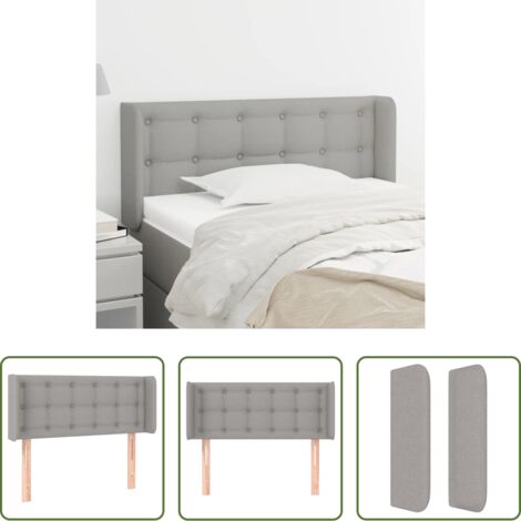 vidaXL Cabecero ajustable -  Cabecero de tela gris claro 103x16x78/88 cm