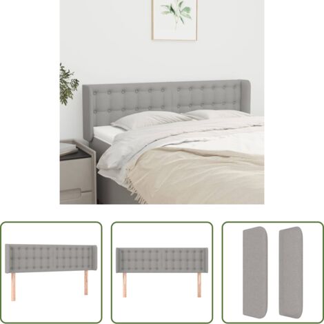 vidaXL Cabecero ajustable -  Cabecero de tela gris claro 147x16x78/88 cm