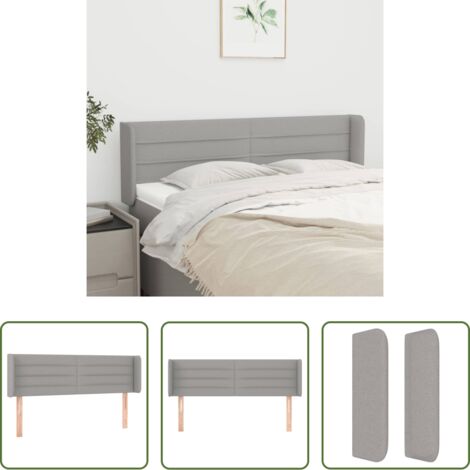 vidaXL Cabecero ajustable -  Cabecero de tela gris claro 147x16x78/88 cm