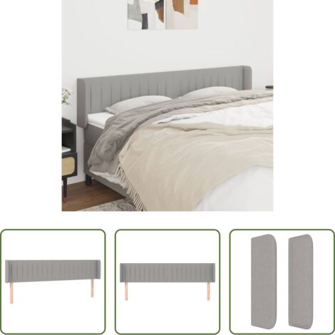 vidaXL Cabecero ajustable -  Cabecero de tela gris claro 203x16x78/88 cm