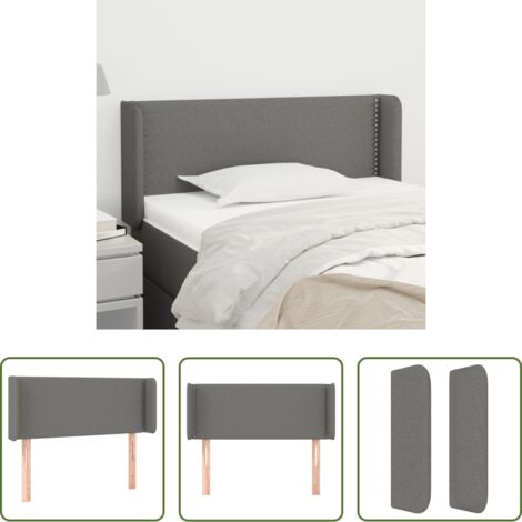 vidaXL Cabecero ajustable -  Cabecero de tela gris oscuro 83x16x78/88 cm