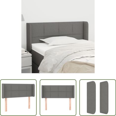 vidaXL Cabecero ajustable -  Cabecero de tela gris oscuro 83x16x78/88 cm