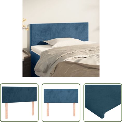 vidaXL Cabecero ajustable -  Cabecero de terciopelo azul 100x5x78/88 cm