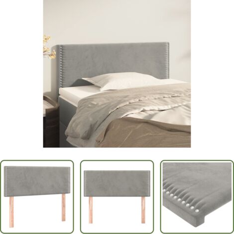 vidaXL Cabecero ajustable -  Cabecero de terciopelo gris claro 100x5x78/88 cm