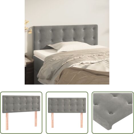 vidaXL Cabecero ajustable -  Cabecero de terciopelo gris claro 80x5x78/88 cm