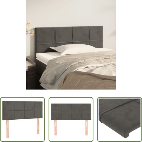 vidaXL Cabecero ajustable -  Cabecero de terciopelo gris oscuro 80x5x78/88 cm