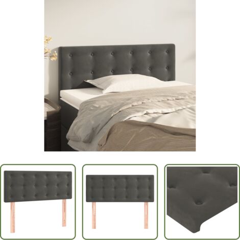 vidaXL Cabecero ajustable -  Cabecero de terciopelo gris oscuro 90x5x78/88 cm